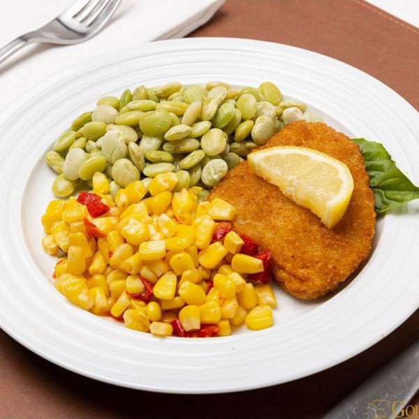 Breaded Fish with Lima Beans